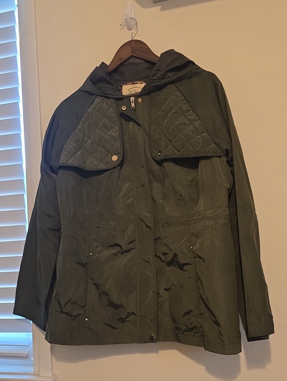 Ci Sono Olive Green Hooded Utility Jacket